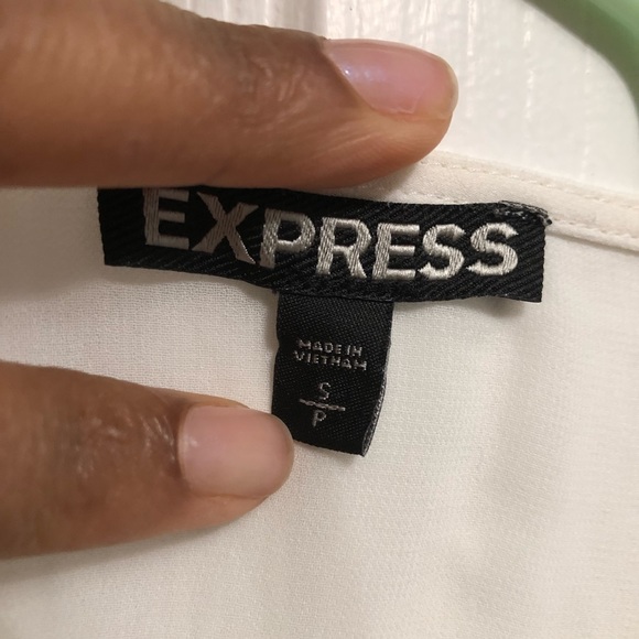 EXPRESS women’s sheer white blouse with embroidery print - Picture 7 of 7